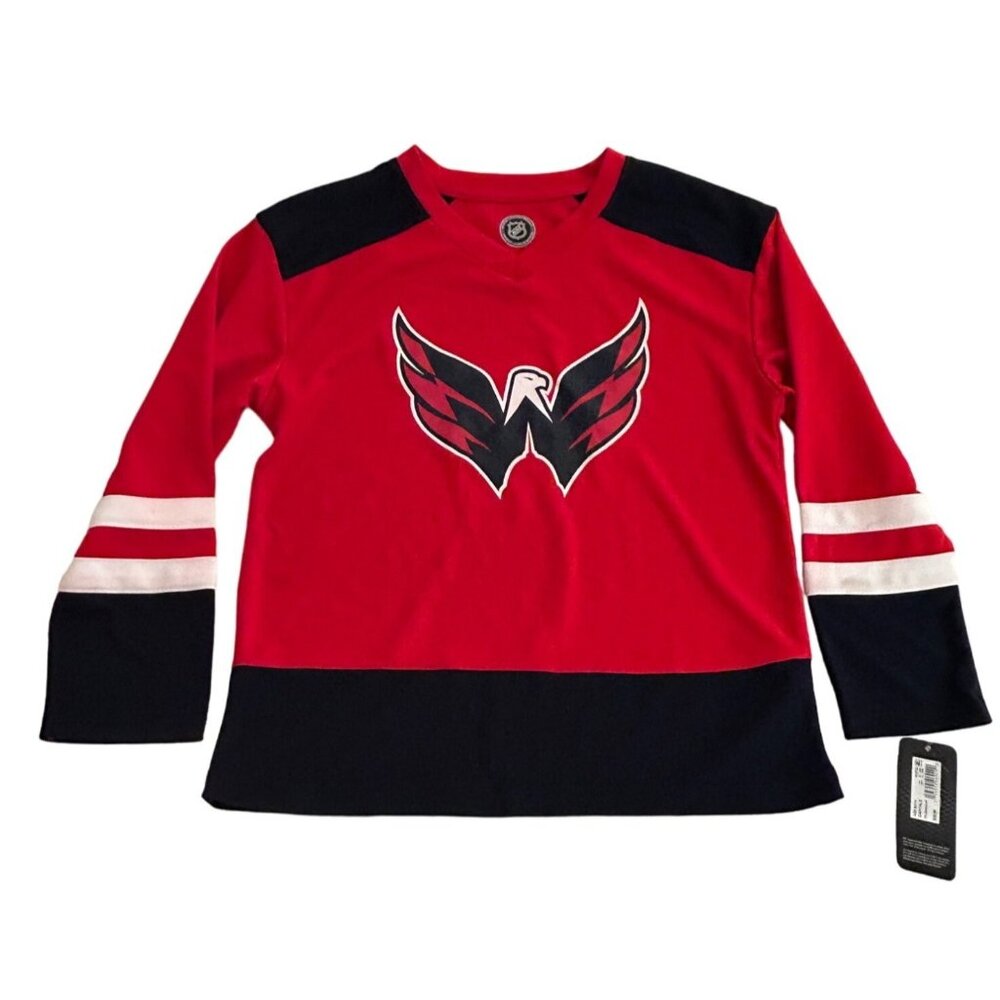 Washington Capitals Kids NHL Hockey Jersey Red Logo Lightweight Unisex Med Lrg